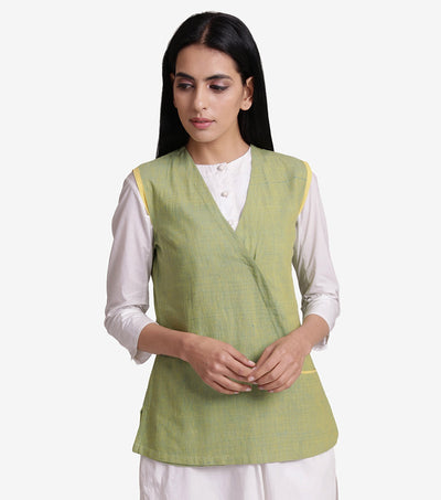 Lime green khadi jacket