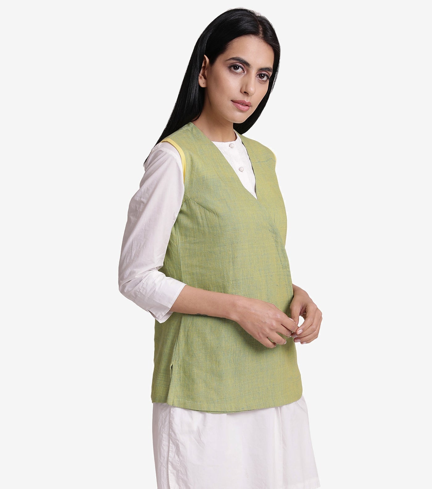 Lime green khadi jacket