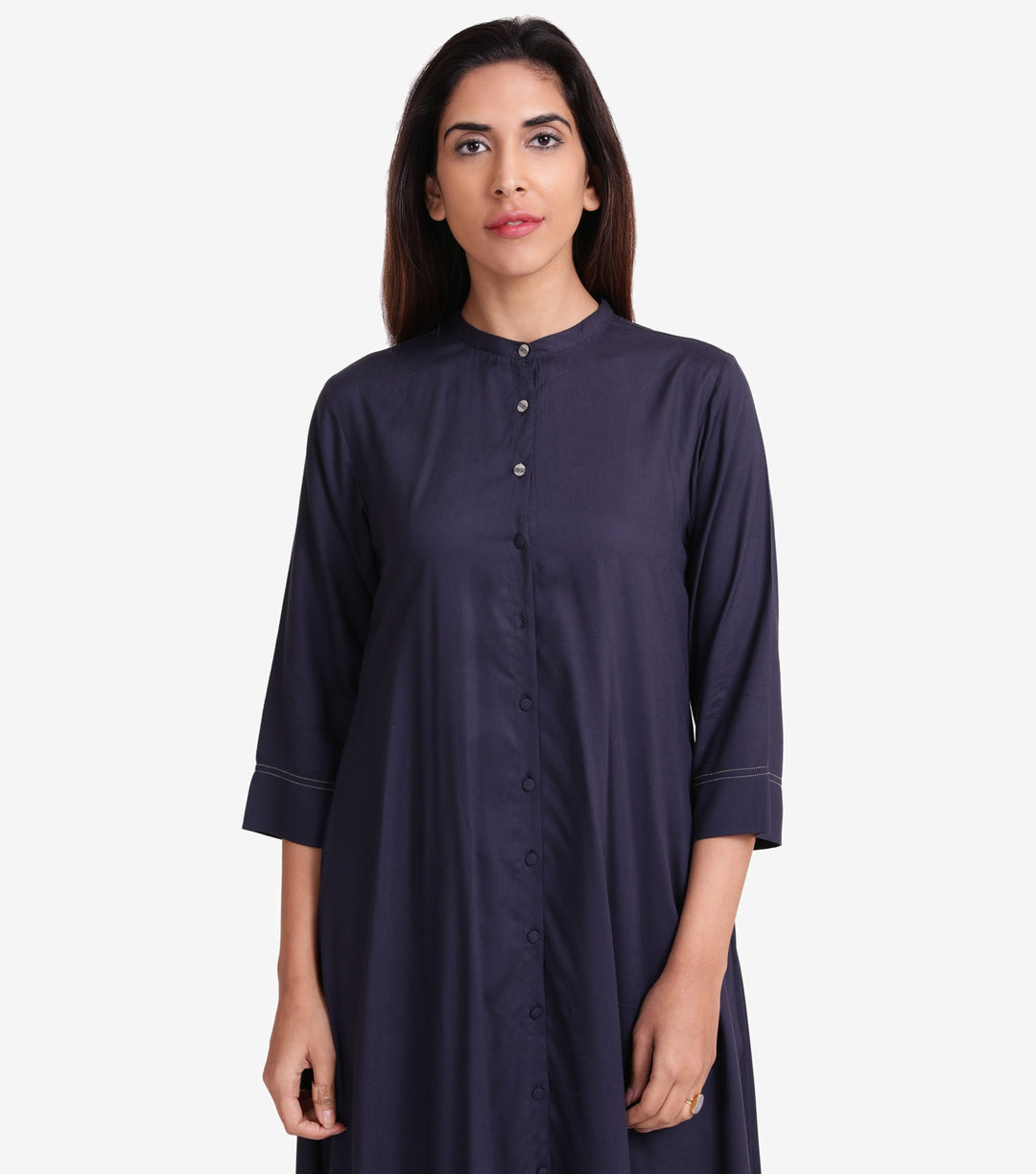 Navy cambric solid kurta