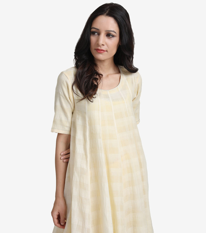 Natural flared cotton kurta