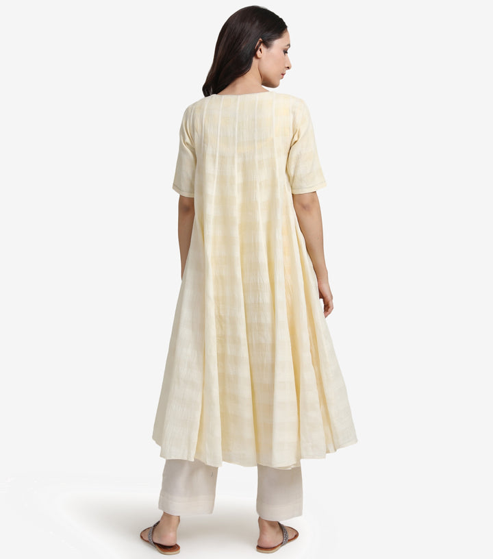 Natural flared cotton kurta