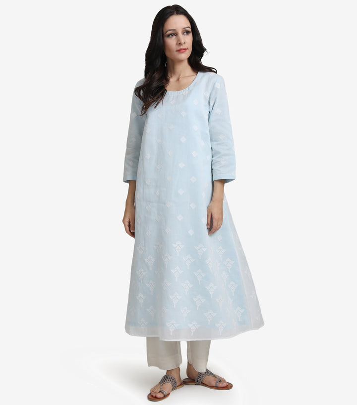 Fresh summer cotton blue kurta