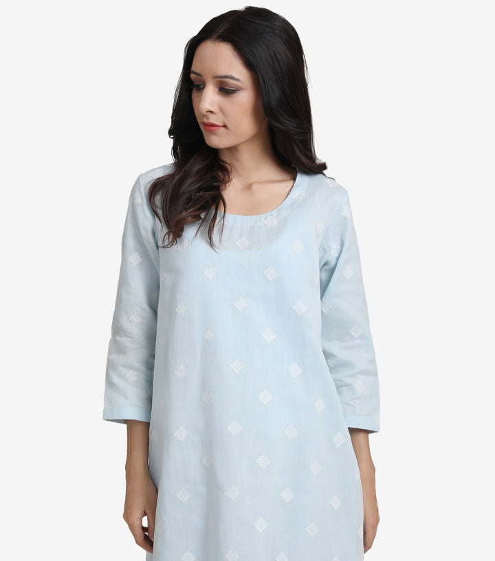 Fresh summer cotton blue kurta