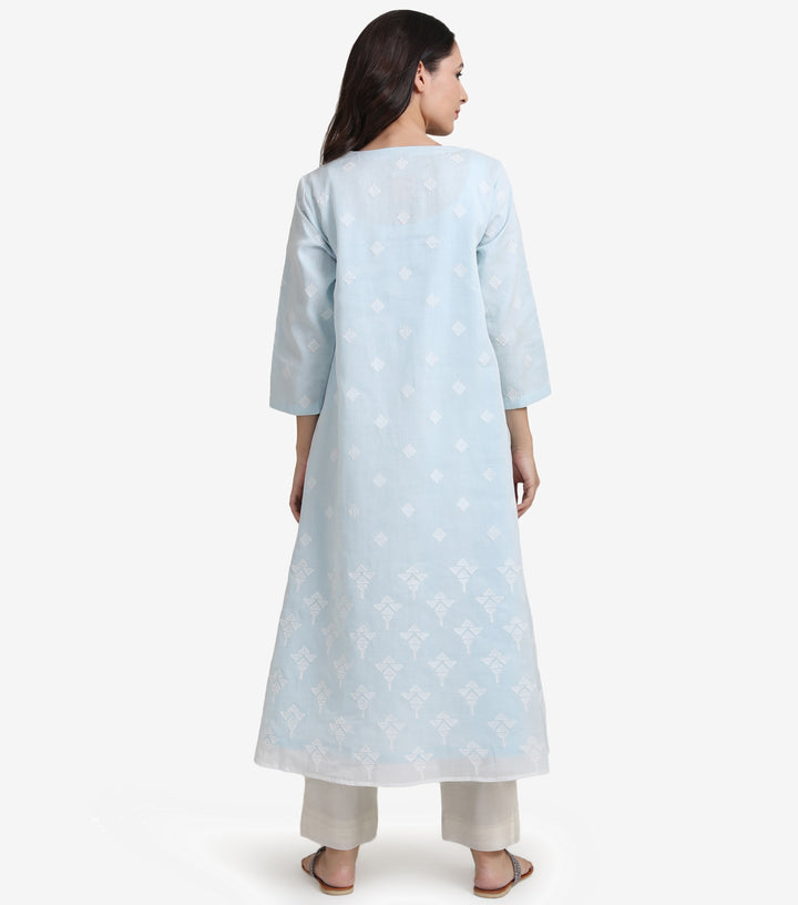 Fresh summer cotton blue kurta