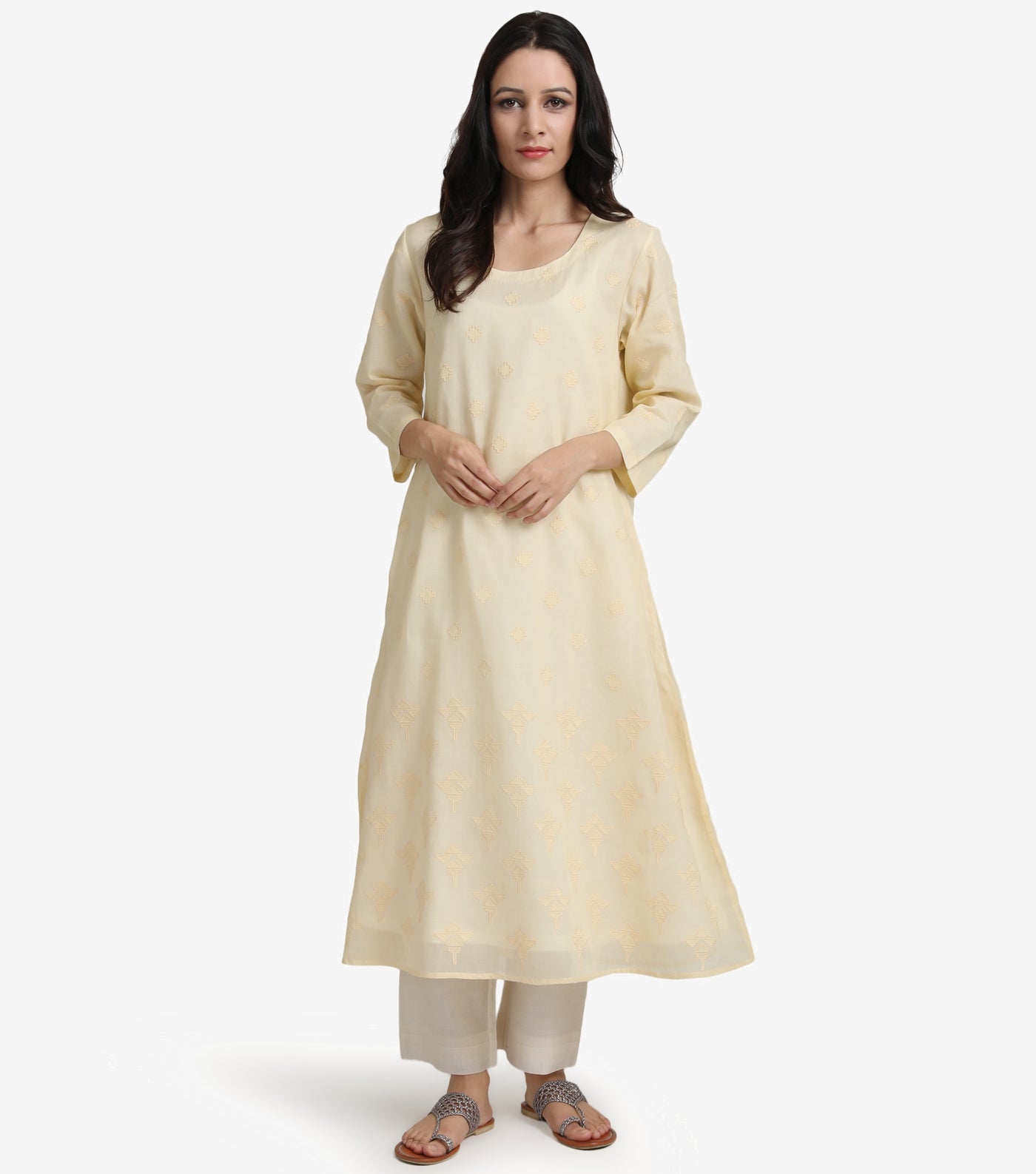 Fresh summer cotton yellow kurta