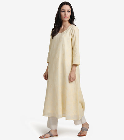 Fresh summer cotton yellow kurta