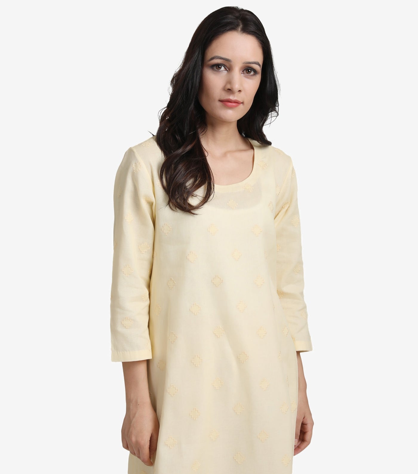 Fresh summer cotton yellow kurta