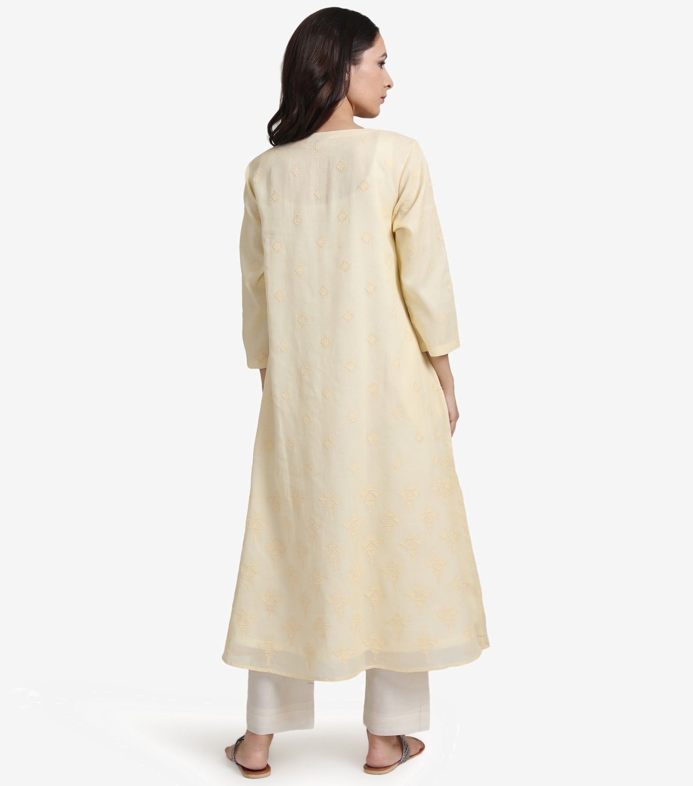 Fresh summer cotton yellow kurta