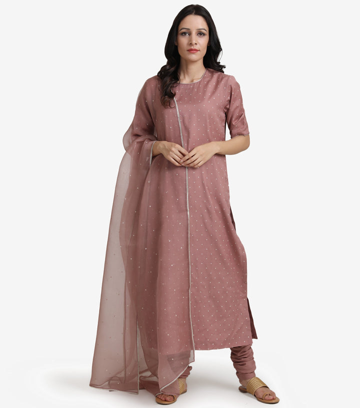 English Rose Chanderi Suit Set