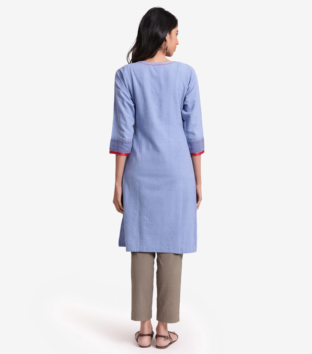 Blue khadi kurta