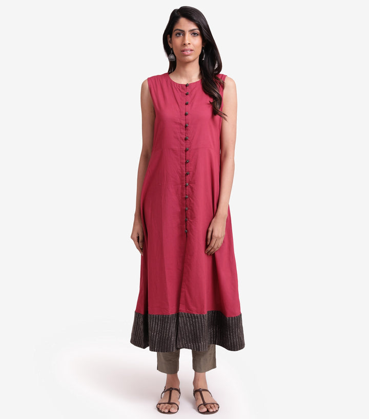 Pink Summer flared kurta