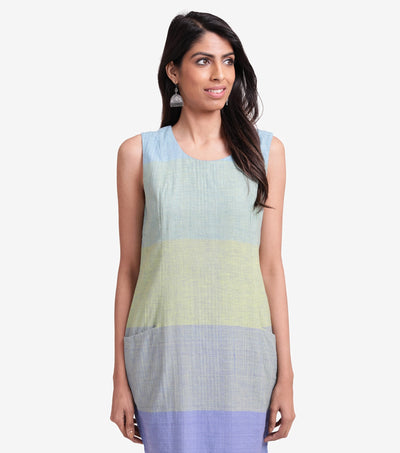 Color blocked khadi summer dress