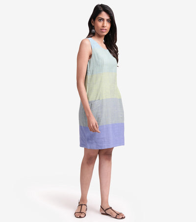 Color blocked khadi summer dress