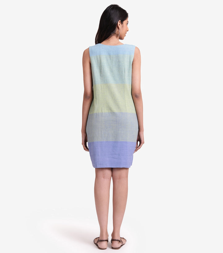 Color blocked khadi summer dress