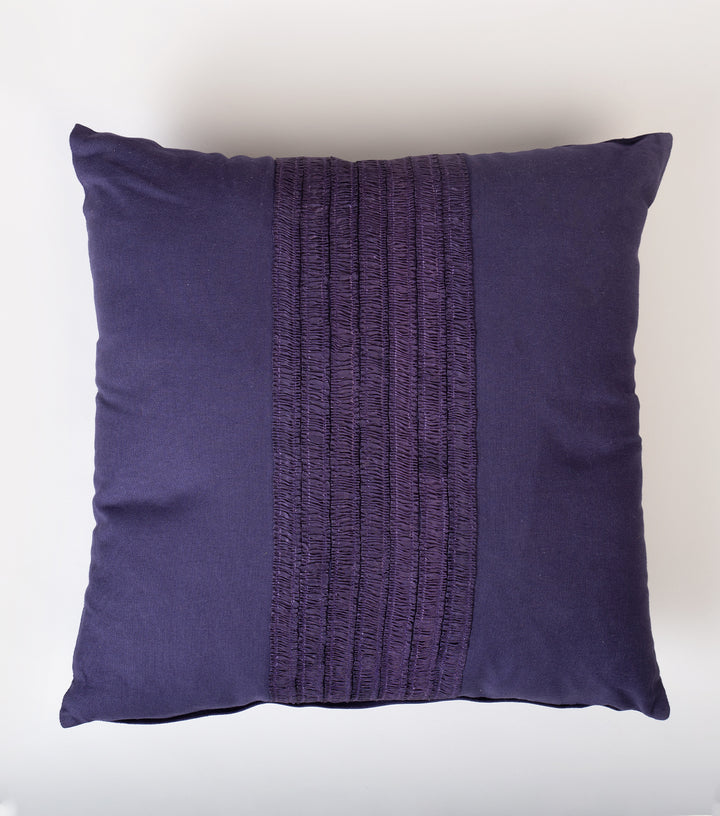 Purple Embroidered Cotton Cushion Cover