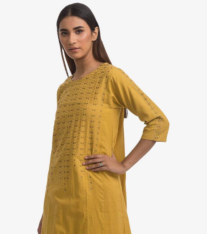 Yellow cotton kurta