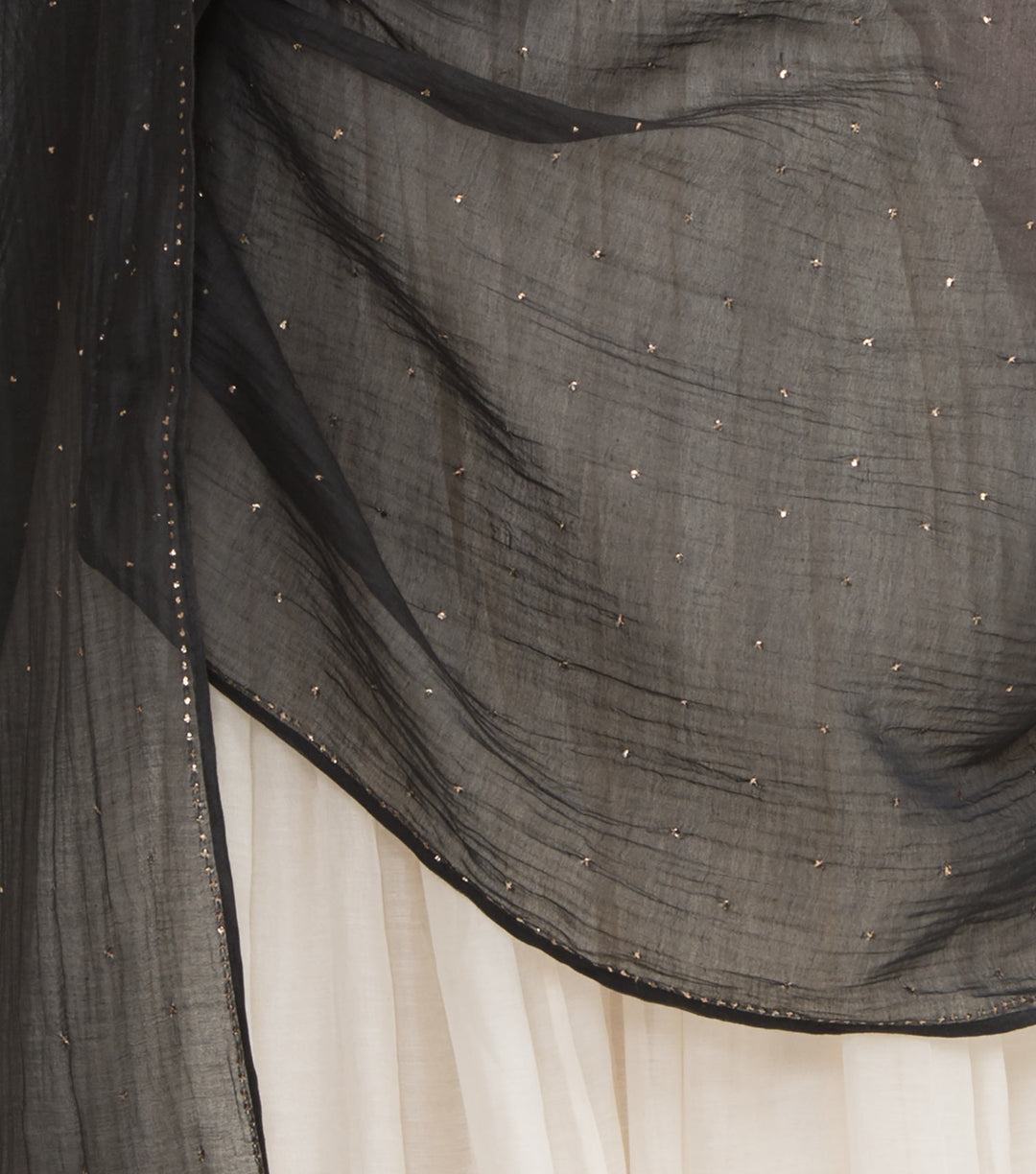 Black Mukaish chanderi dupatta