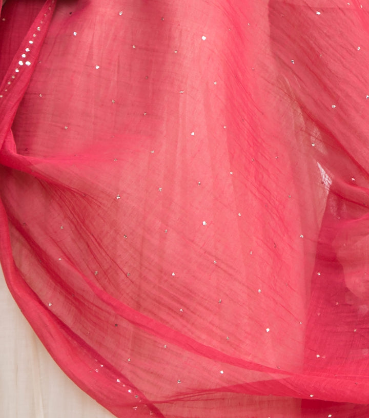 Pink Mukaish chanderi dupatta