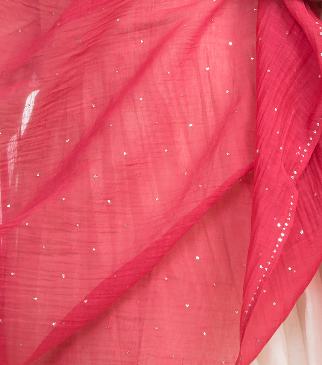 Pink Mukaish chanderi dupatta