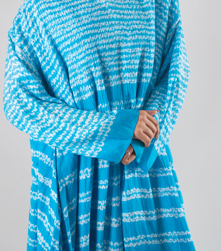 Blue Shibori Dye Viscose Kaftan