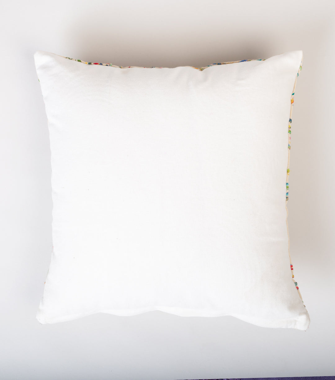 Off White Embroidered Cotton Cushion Cover