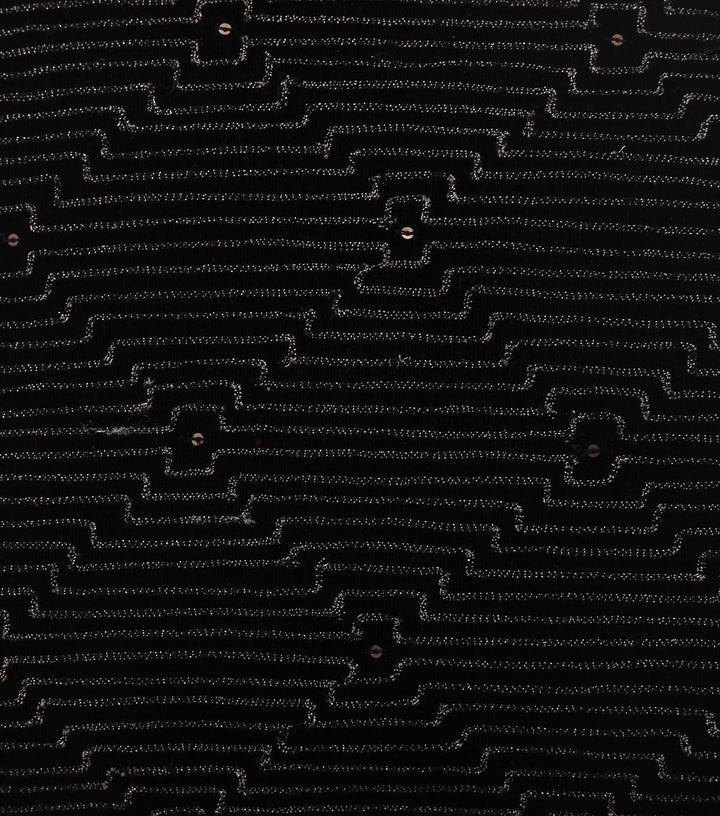 Symmetrical Bliss Black Velvet Cushion Cover