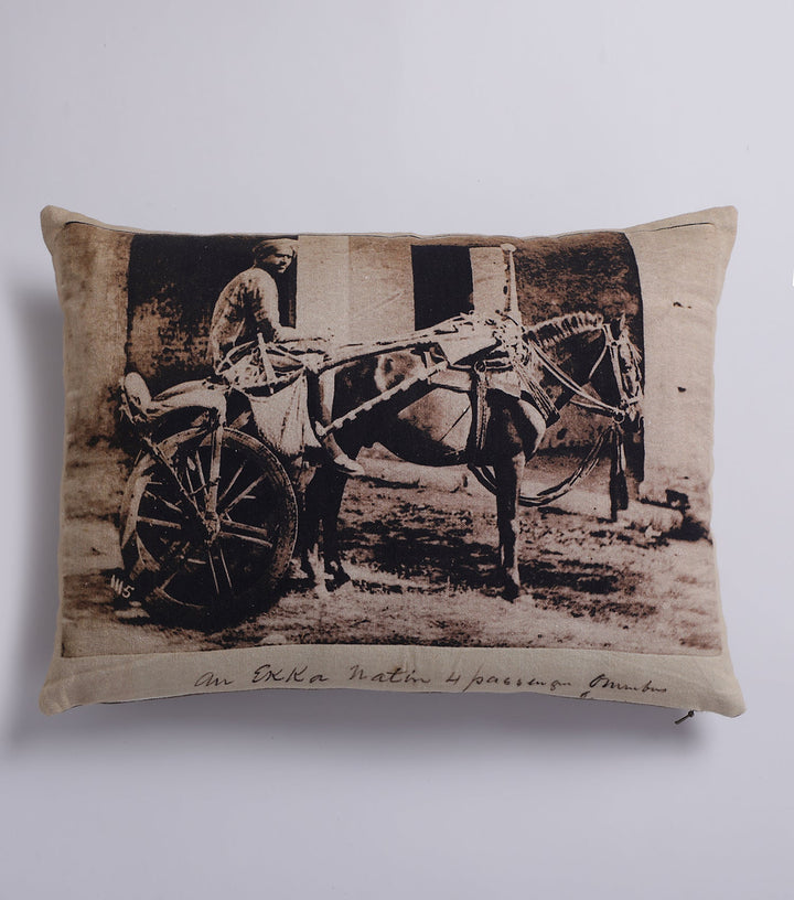 Beige Printed Cushion Cover