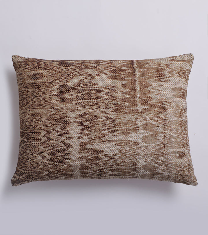 Printed Cotton and Velvet Cushion Cover