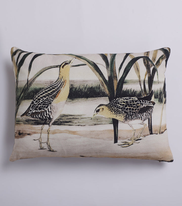 Yellow Bird Printed Cushion Cover