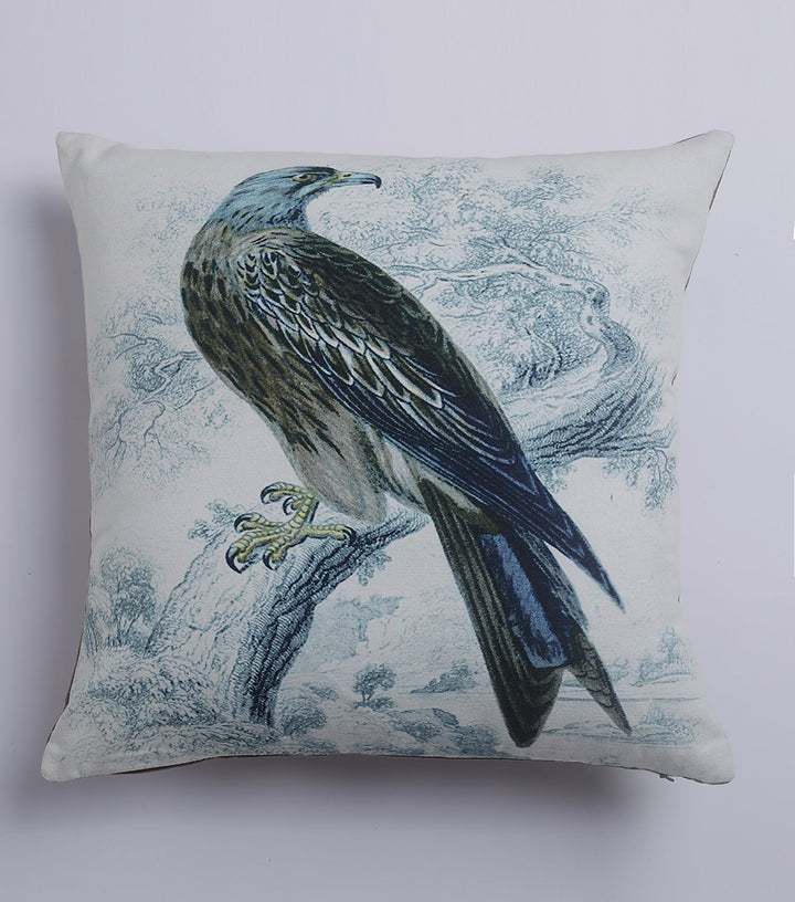 Blue Bird Printed Cushion Cover