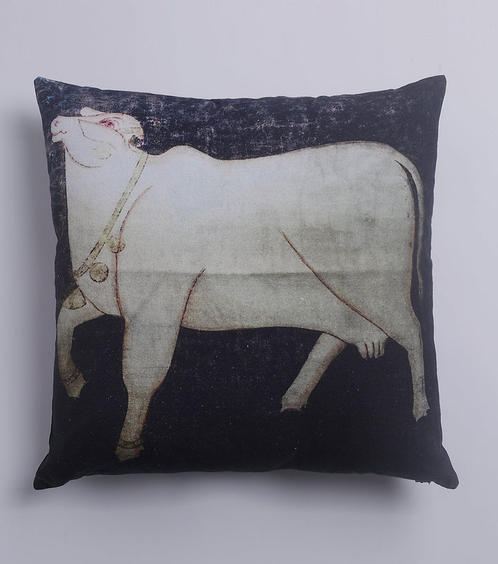 Black Cow Printed Cushion Cover