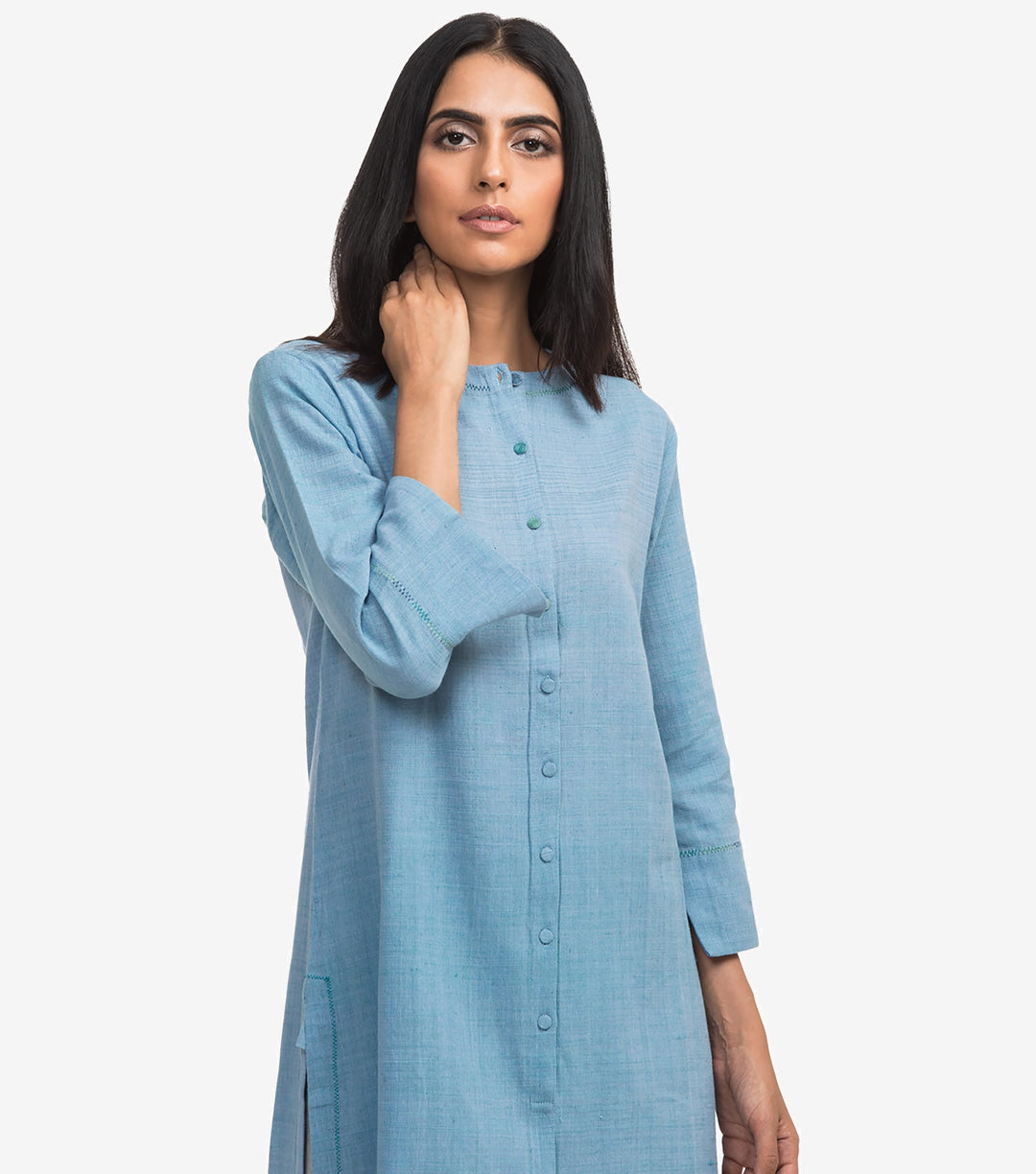 Sky blue khadi kurta