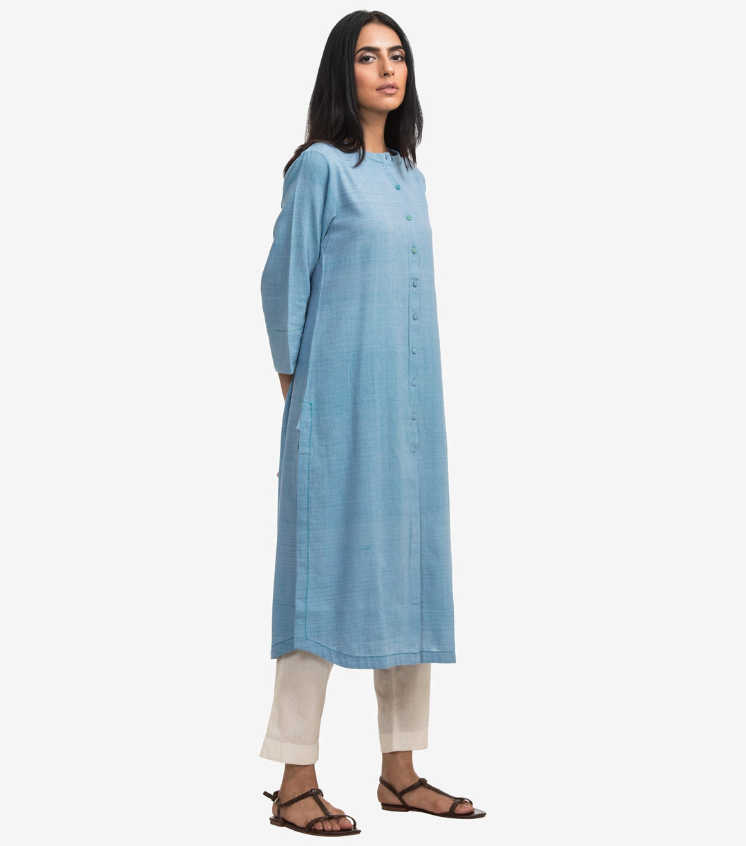 Sky blue khadi kurta