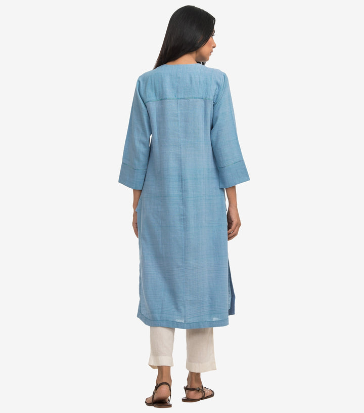 Sky blue khadi kurta