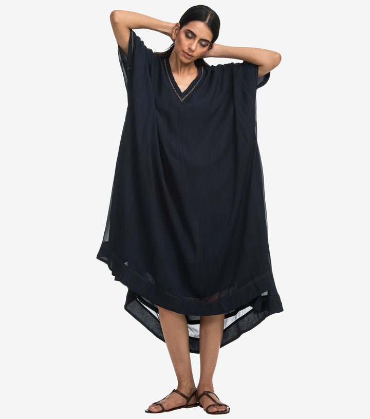 Navy Georgette Kaftan