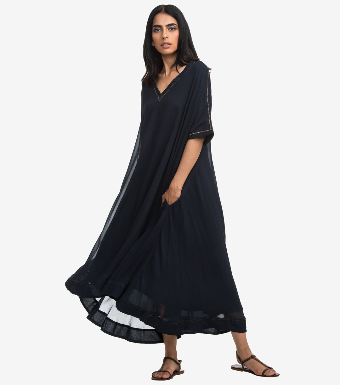 Navy Georgette Kaftan