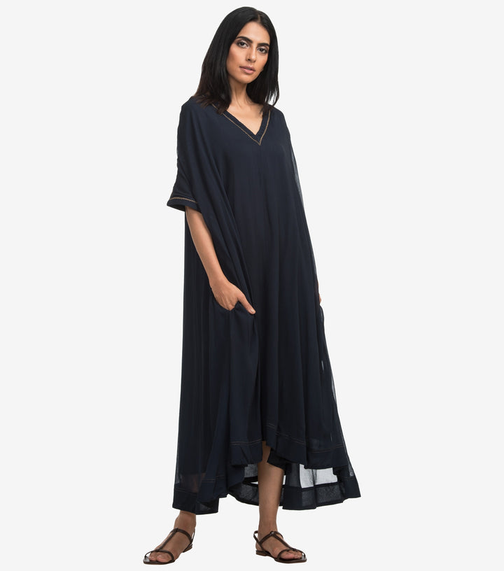 Navy Georgette Kaftan