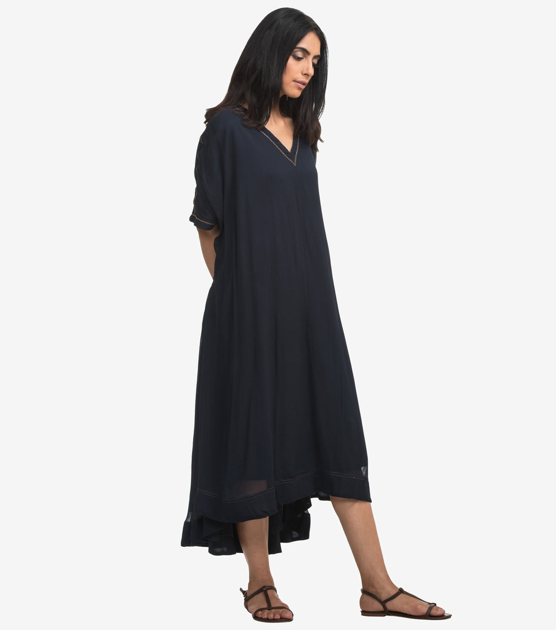 Navy Georgette Kaftan