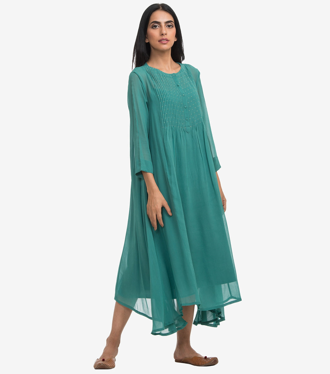 Sea green georgette dress