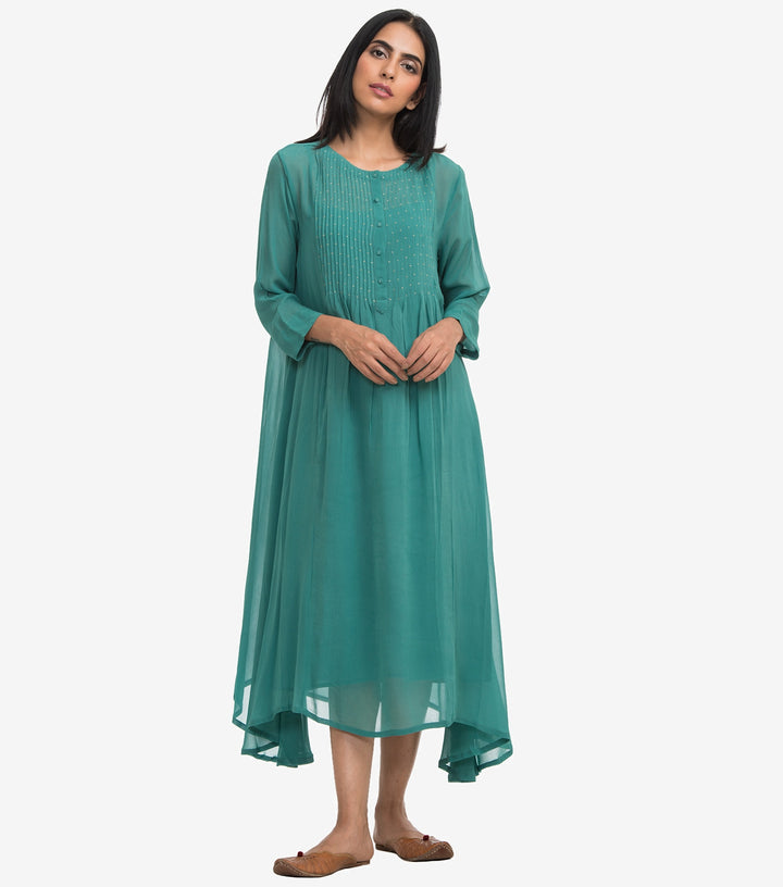 Sea green georgette dress