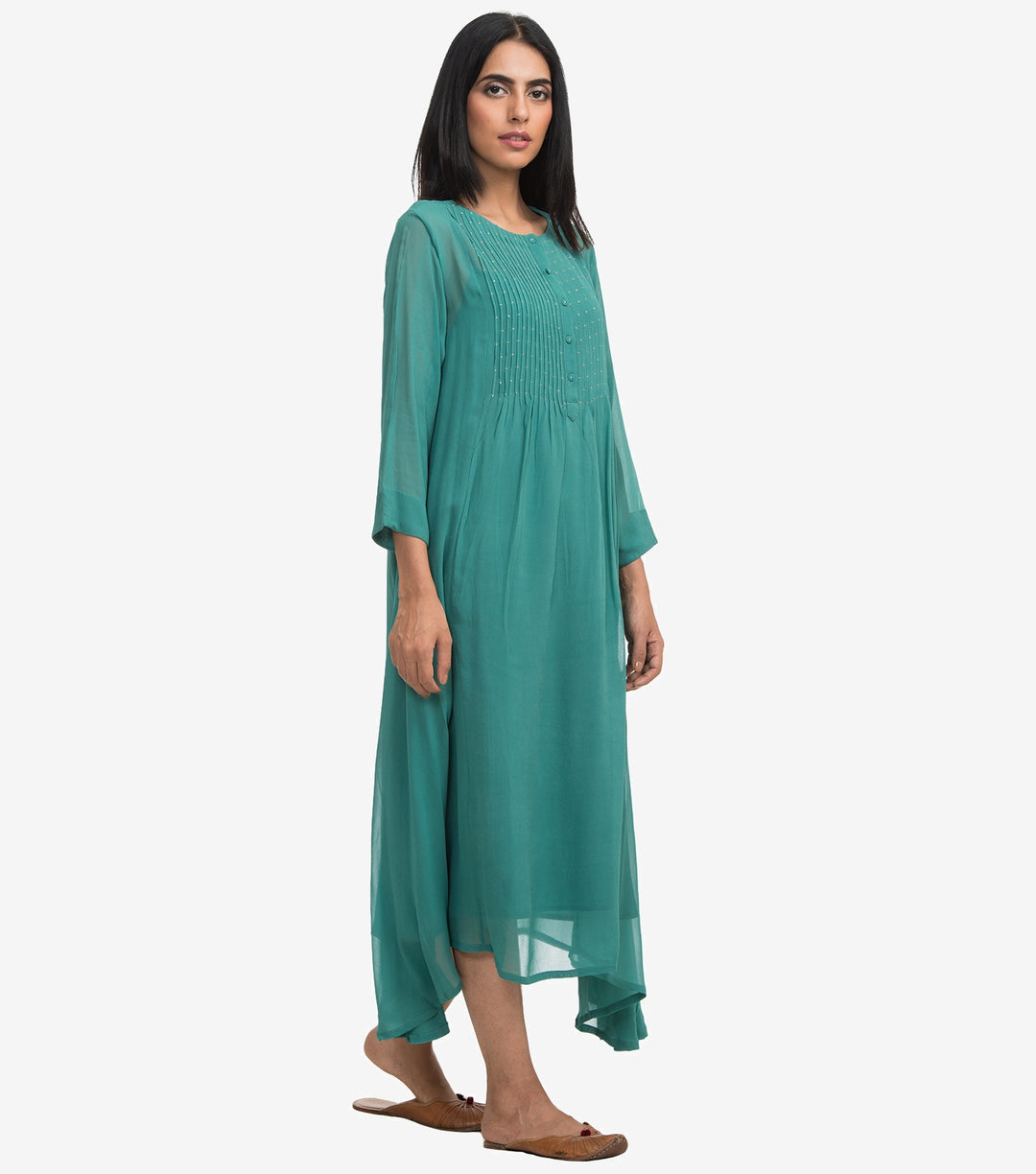 Sea green georgette dress