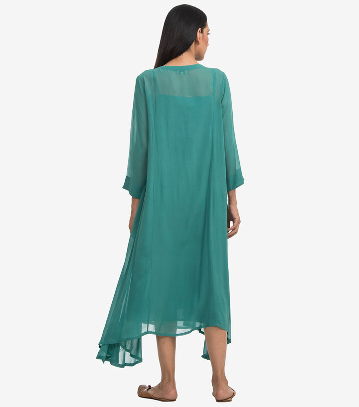 Sea green georgette dress