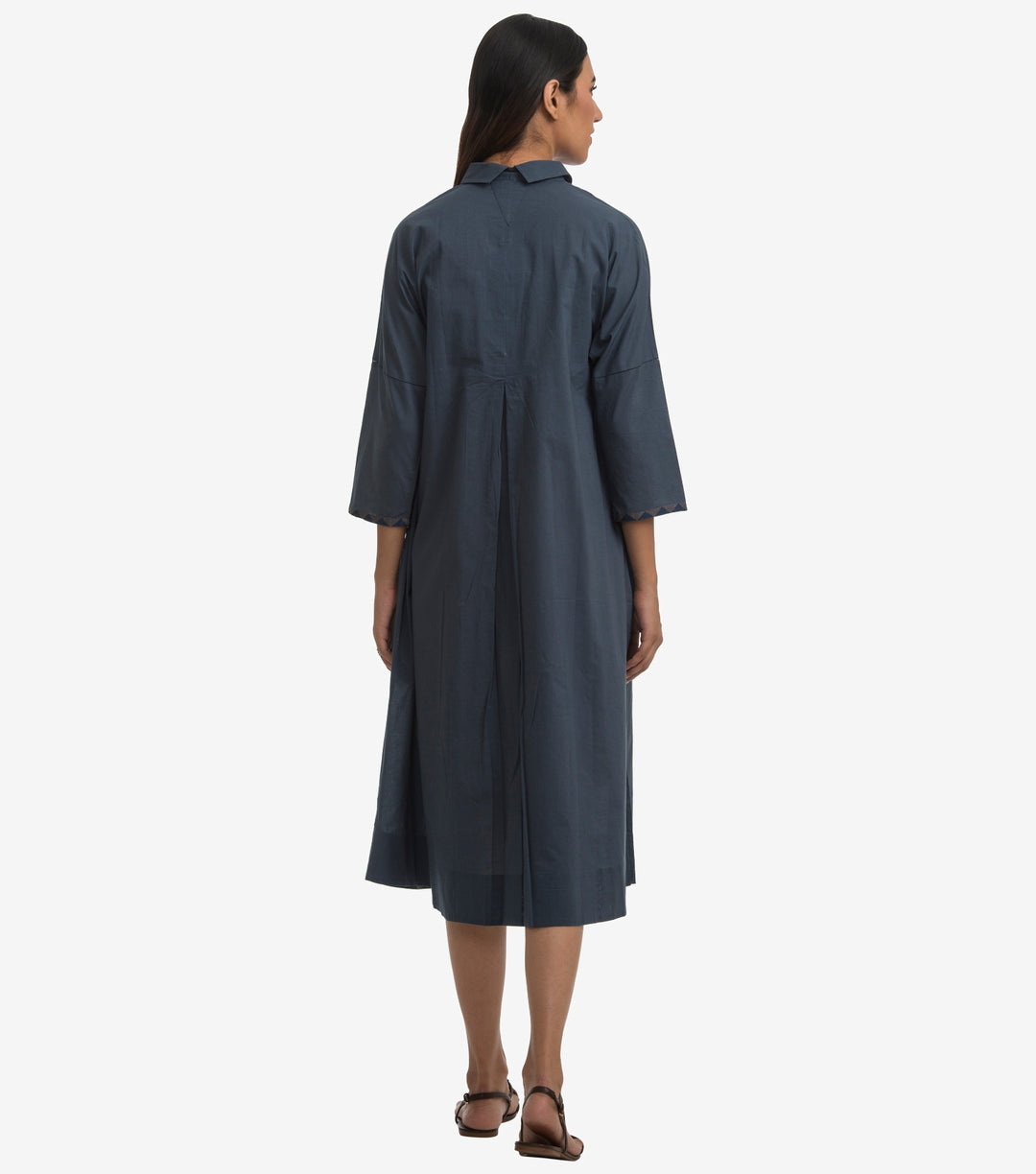 Blue Cotton poplin Shirt dress