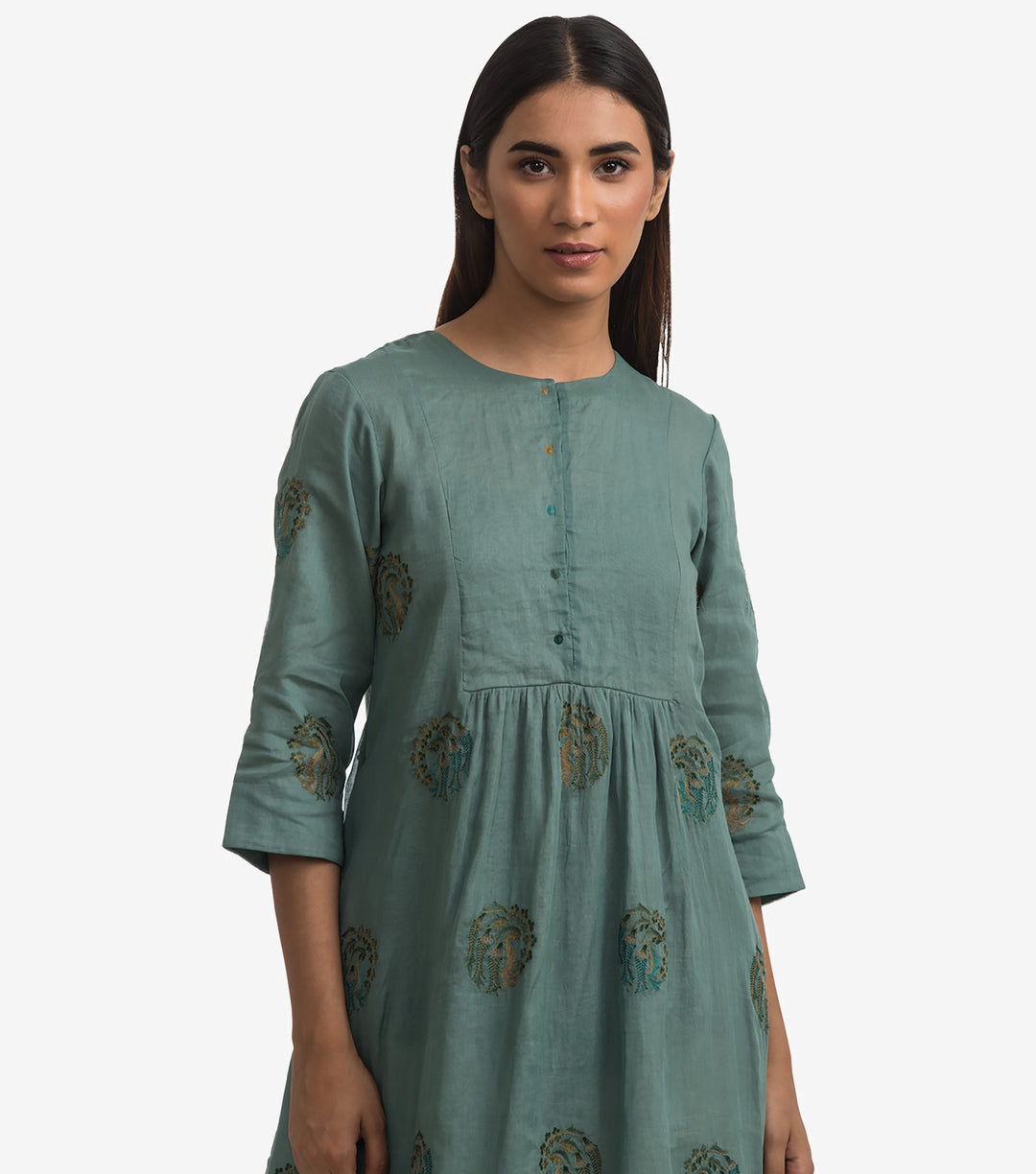 Green cotton kurta