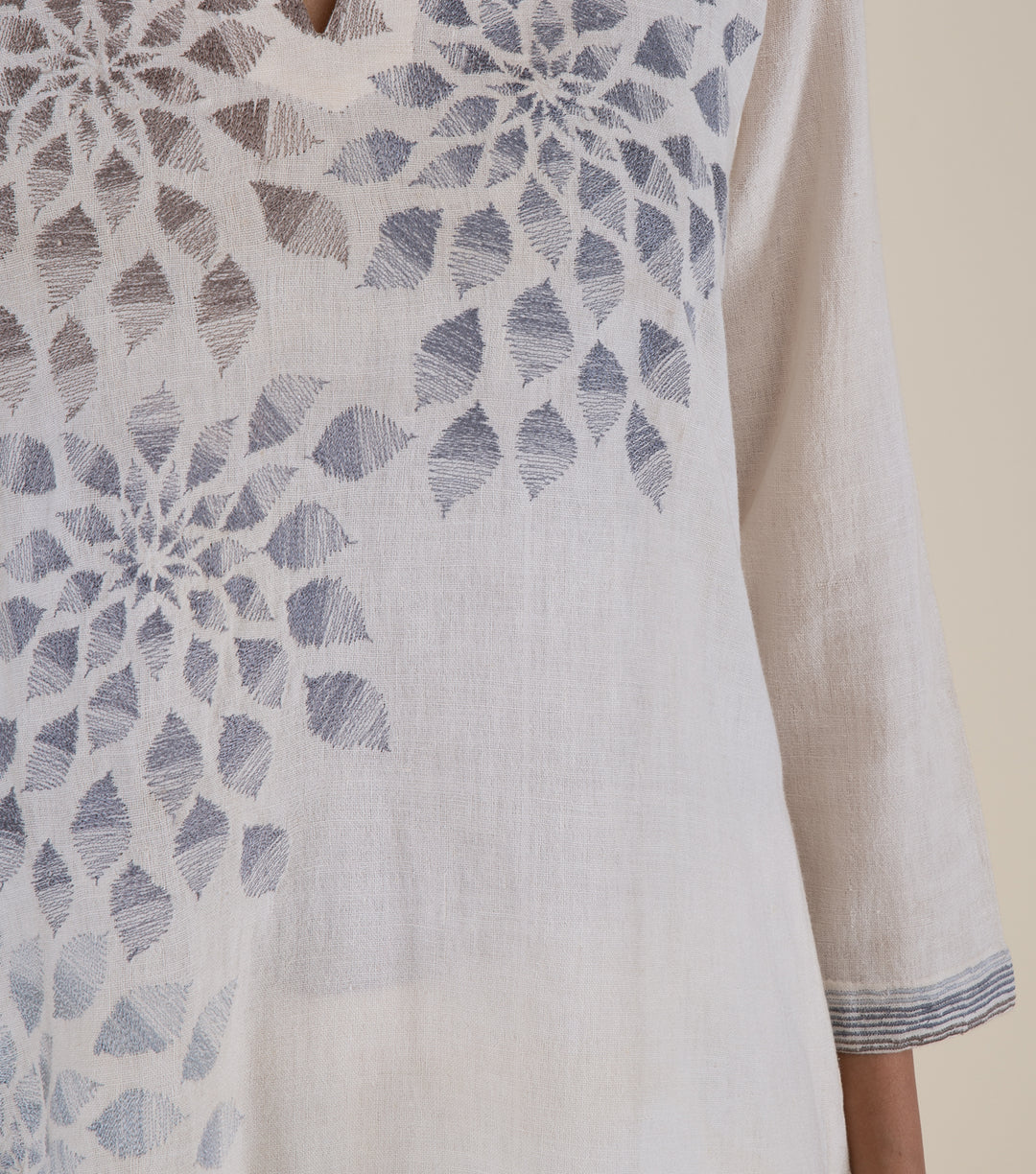 Ivory Cotton Linen Kurta