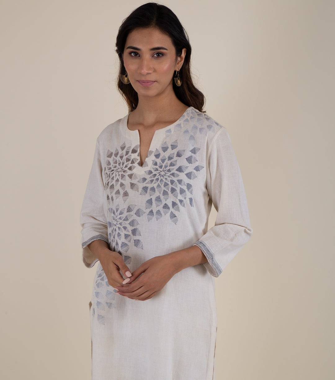 Ivory Cotton Linen Kurta