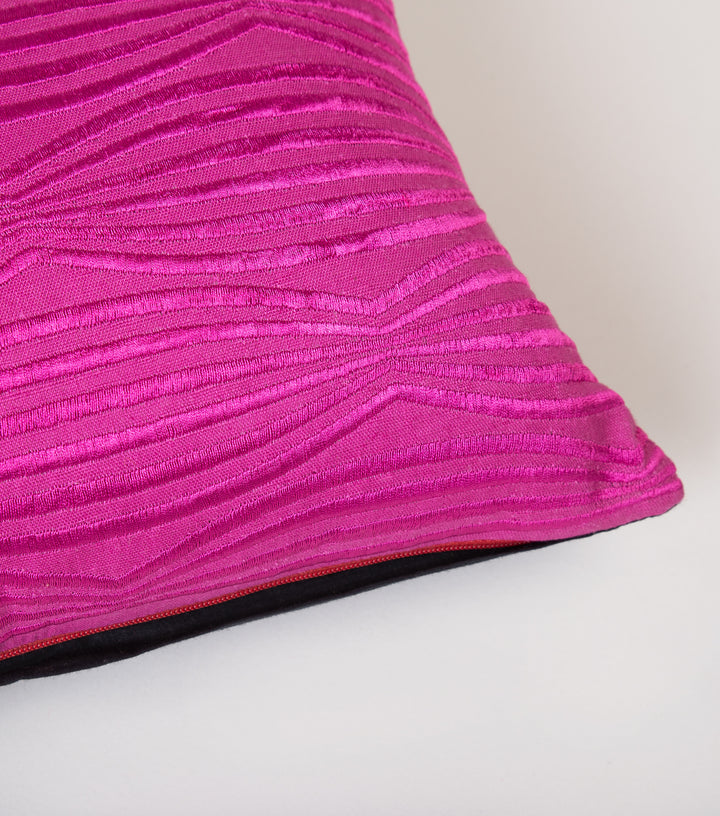 Pink Embroidered Cotton Cushion Cover