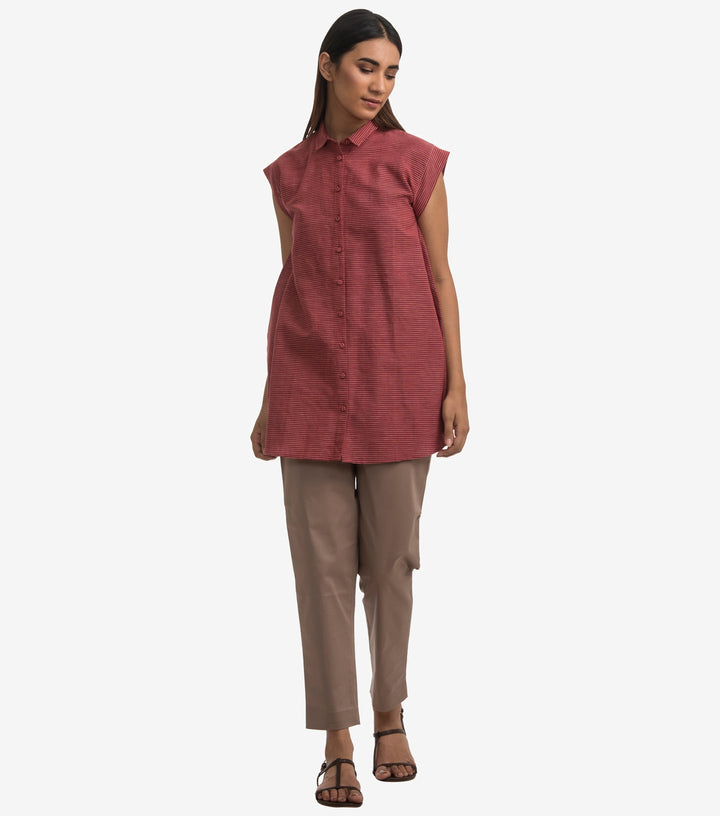 Red khadi shirt