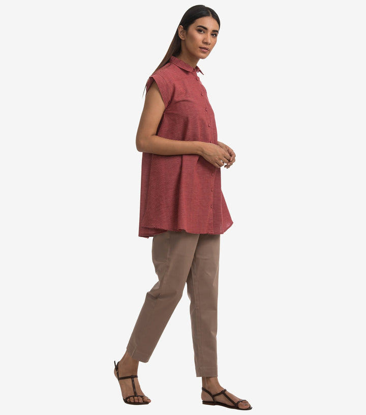 Red khadi shirt