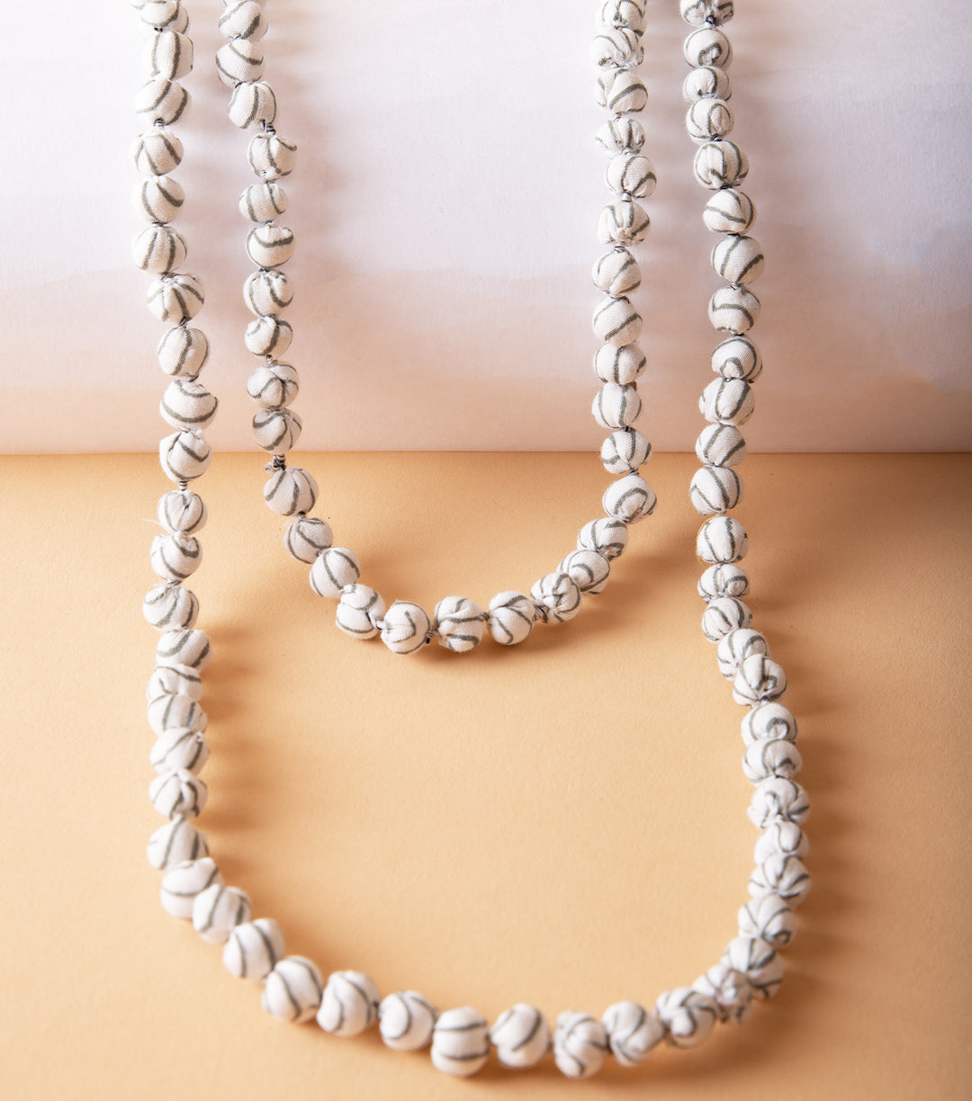 White Cotton Beaded Necklace